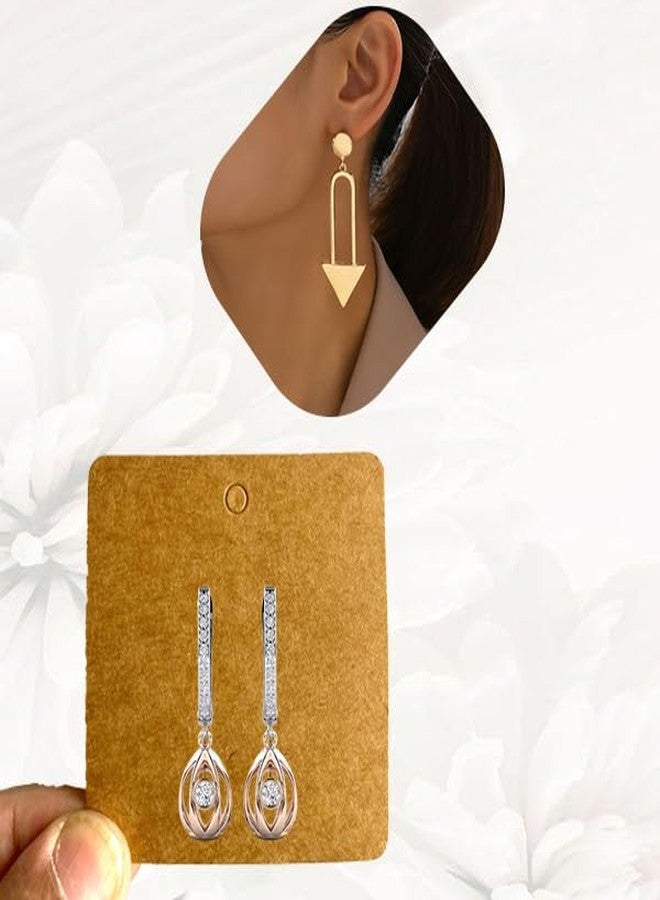 Zenomia Earrings Packaging Card, Decorative Handmade Jewelry Packaging Material, Jewelry Display Tag Hair Accessories Display Cards, 2.75 x 2.75 inch, 350 GSM Kraft, Pack of 50 - Image 5